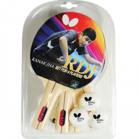 Set 4 Raquetas Butterfly RDJ + 6 Bolas