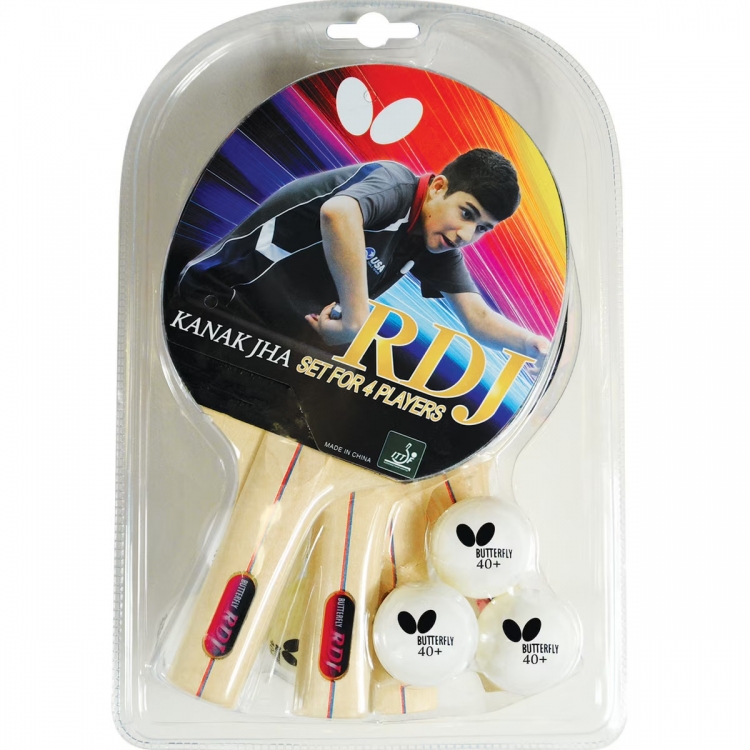 Set 4 Raquetas Butterfly RDJ + 6 Bolas Set 4 Raquetas Butterfly RDJ + 6 Bolas
