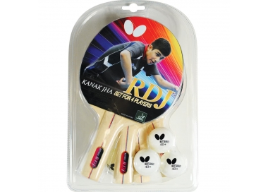 Set 4 Raquetas Butterfly RDJ + 6 Bolas